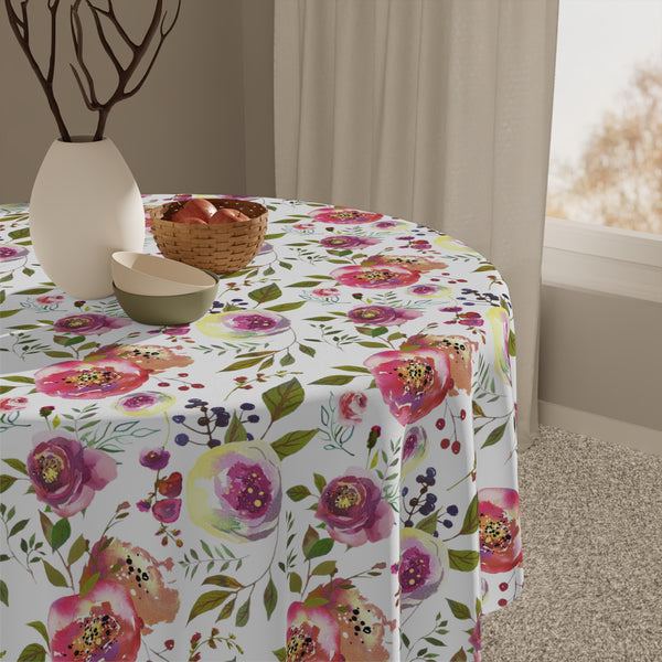 Pink Roses Flower Pattern Tablecloth Décor
