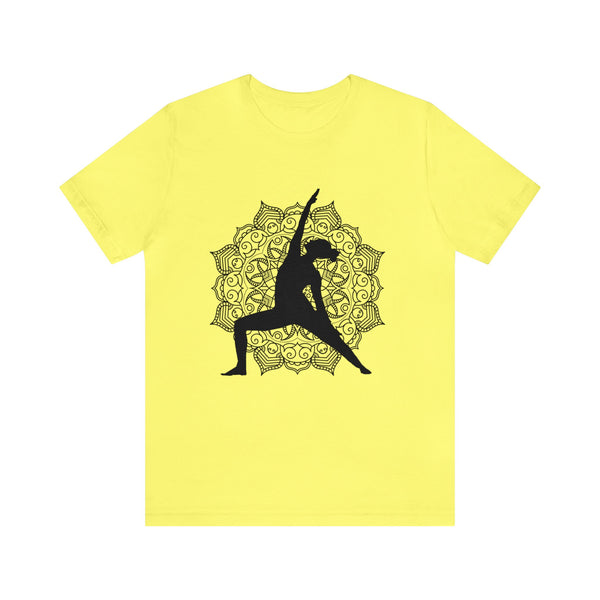 Gifts for Yoga Lovers Peaceful Warrior Pose Mandela Unisex Jersey Short Sleeve Tee Cotton/Cotton-Blend
