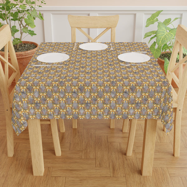 Gold Bow Pattern Tablecloth Décor Holiday
