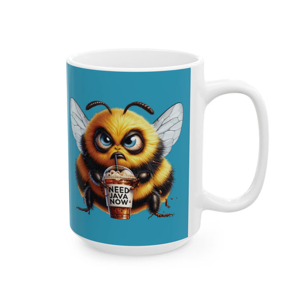 Grumpy Bee Coffee Mug – Funny Cute Insect Cup | Need Java Now Morning Gift