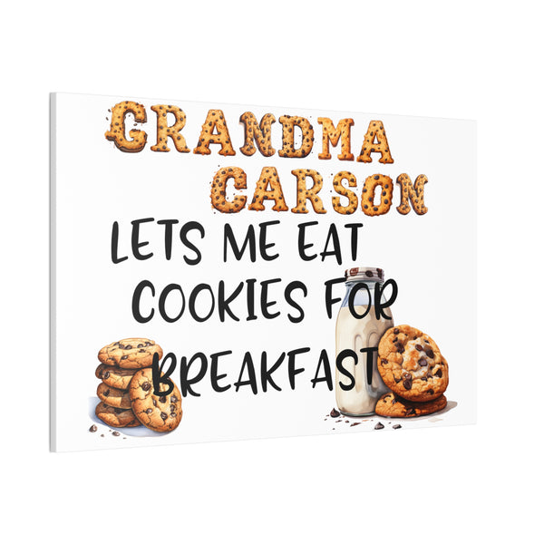 Gifts for Grandma Personalized Cookie for Breakfast Sign Canvas Home Decor