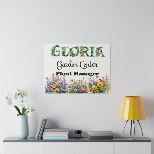 Gifts for Gardeners Personalized Matte Canvas Sign, Stretched, Home Décor Gardening
