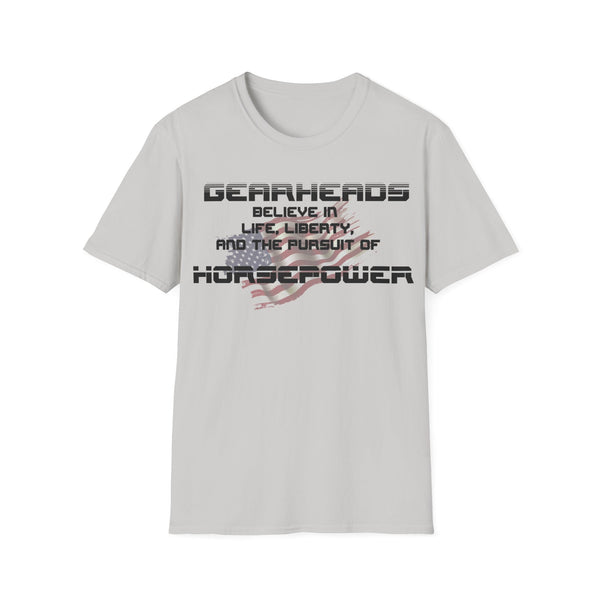 Gifts for Gearheads Pursuit of Horsepower American Flag Unisex Softstyle T-Shirt