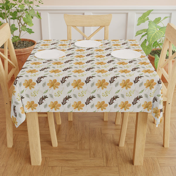 Gold Fall Leaves Tablecloth Décor Autumn Thanksgiving