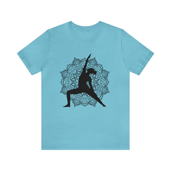 Gifts for Yoga Lovers Peaceful Warrior Pose Mandela Unisex Jersey Short Sleeve Tee Cotton/Cotton-Blend
