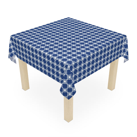 Blue and White Dot Pattern Tablecloth Home Décor