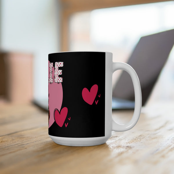 Gifts for Coffee Lovers Personalized Ceramic Mug 15oz with Hearts and Coffee Beans