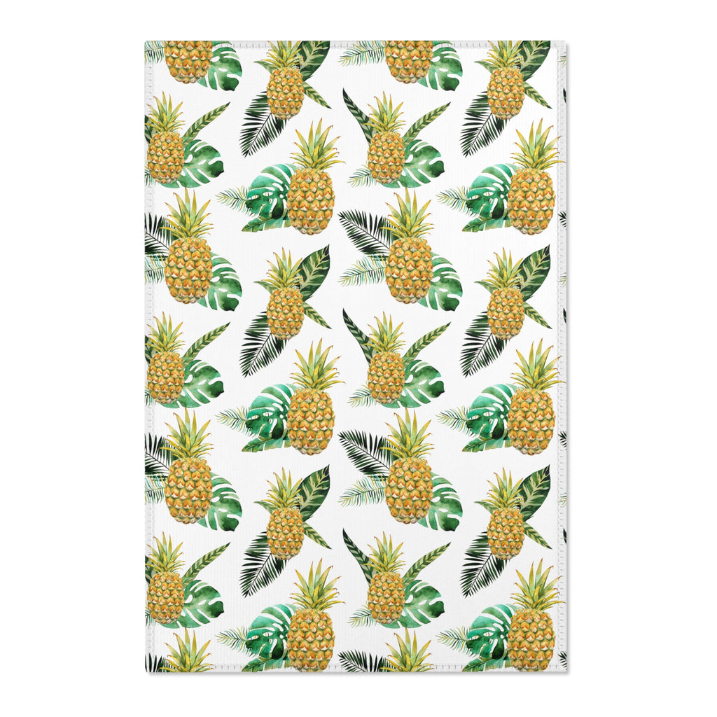Welcome Pineapple Tropical Beach Area Rugs 3 Sizes Durable Home Décor 