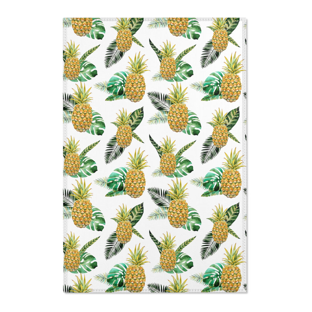 Welcome Pineapple Tropical Beach Area Rugs 3 Sizes Durable Home Décor
