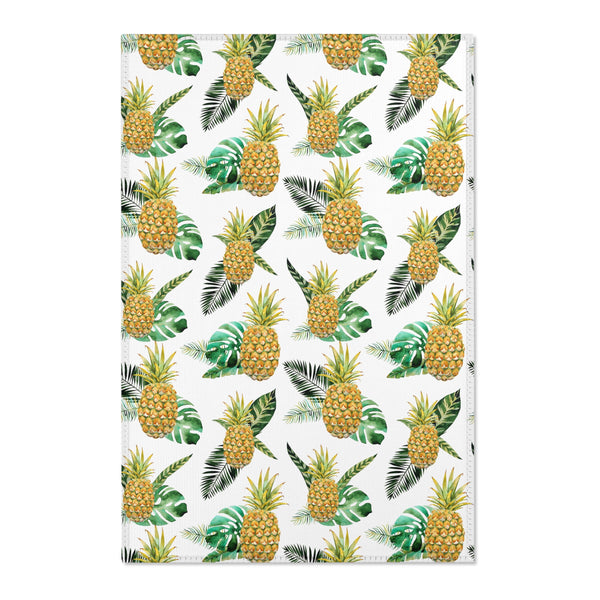 Welcome Pineapple Tropical Beach Area Rugs 3 Sizes Durable Home Décor