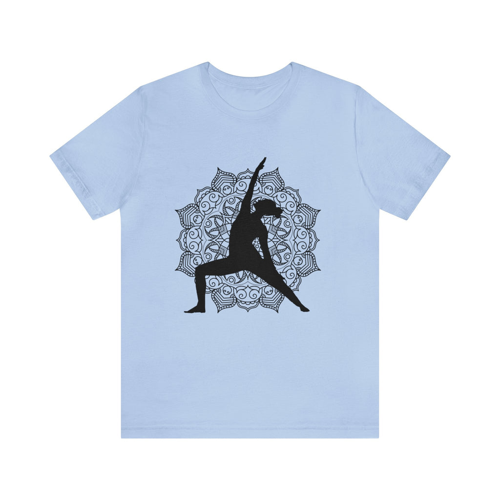 Gifts for Yoga Lovers Peaceful Warrior Pose Mandela Unisex Jersey Short Sleeve Tee Cotton/Cotton-Blend