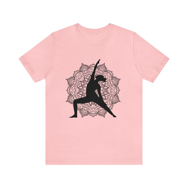 Gifts for Yoga Lovers Peaceful Warrior Pose Mandela Unisex Jersey Short Sleeve Tee Cotton/Cotton-Blend