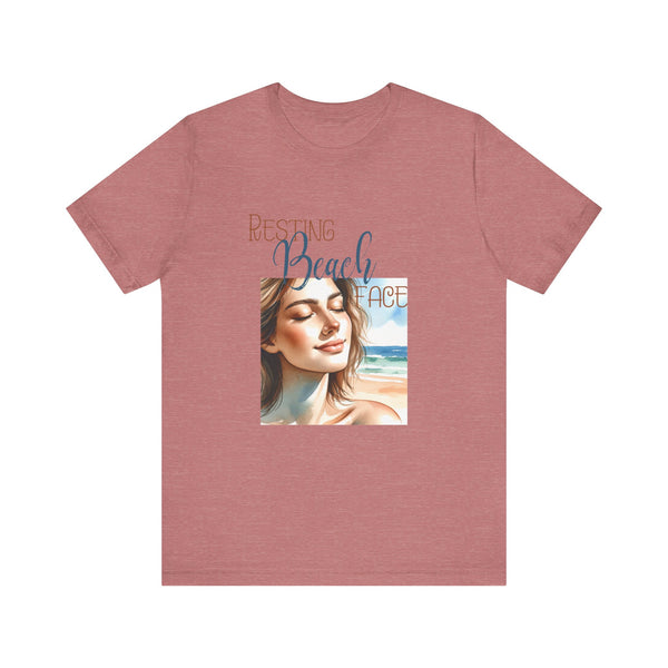 Resting Beach Face T-Shirt Beach Life Wear for Women