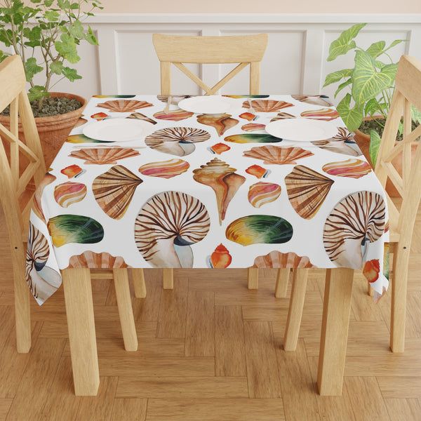 Seashell Pattern Tropical Beach House Tablecloth Home Décor