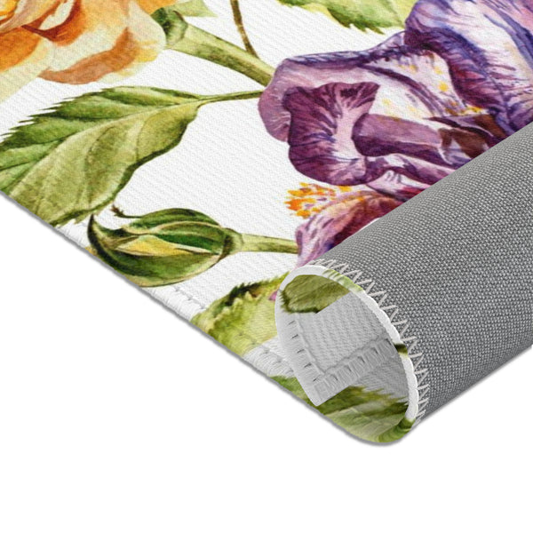 Purple Blue Iris Flower Area Rugs Home Décor Floral 3 Sizes