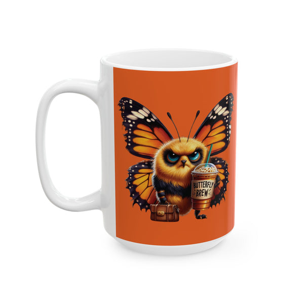Grumpy Butterfly Coffee Mug – Funny Colorful Insect Cup | Butterfly Brew Gift