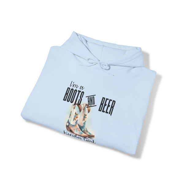 Gifts for Cowgirls Boots and Beer Girl Unisex Heavy Blend™ Hooded Sweatshirt