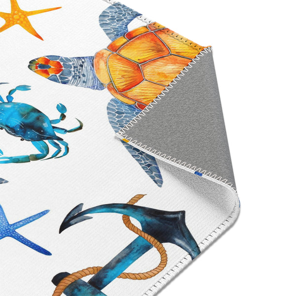 Sea Turtles Ocean Beach House Area Rugs 3-sizes Durable Home Décor