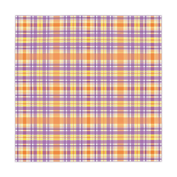 Orange Purple Plaid Tablecloth Décor Party Home Table Covering