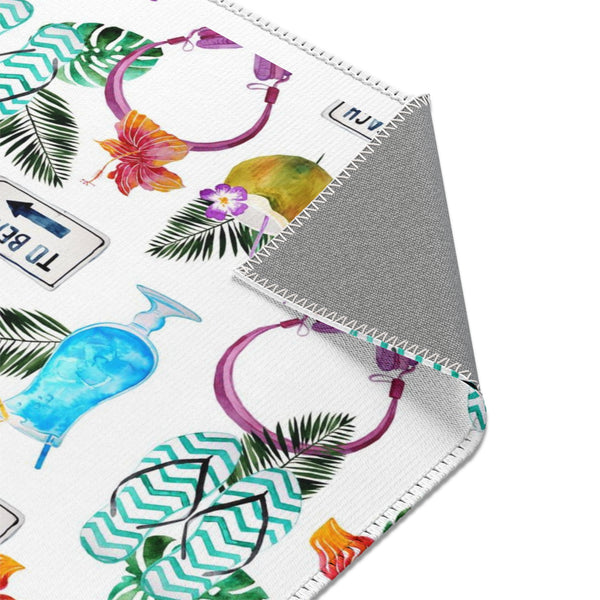 Flip Flops Beach Themed Tropical Area Rugs 3 Sizes Durable