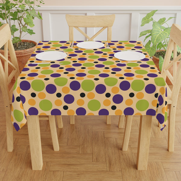 Purple Green Orange Polka Dot Tablecloth Décor Halloween