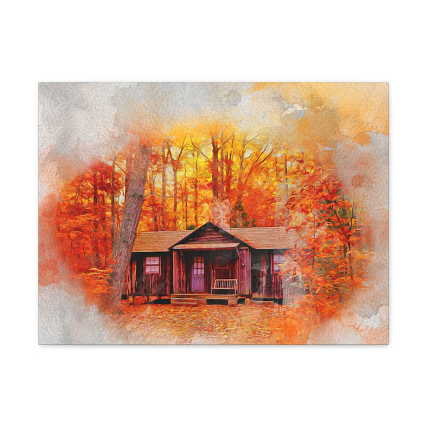 Cabin Lover Watercolor Style Art Canvas Gallery Wraps