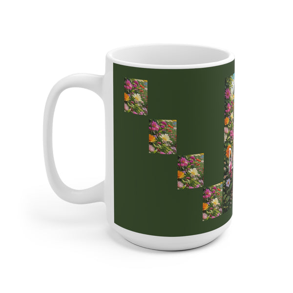 Crazy Plant Lady White Ceramic Mug with Colorful Flowers 2 Sizes Durable