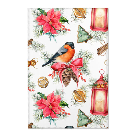 Christmas Home Decor Poinsettia Cookie Area Rugs 3 Sizes Durable