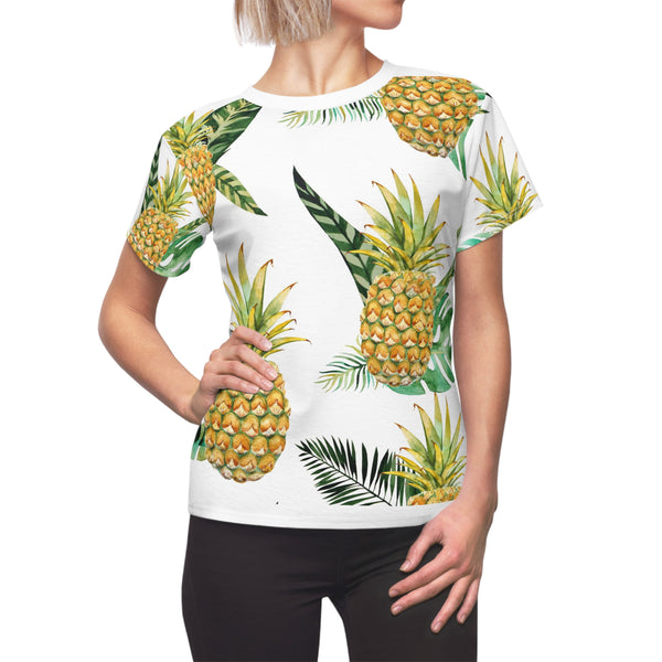 Pineapple Women's Cut & Sew Tee (AOP) Welcome Tropical Shirt for Women