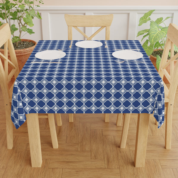 Blue and White Dot Pattern Tablecloth Home Décor