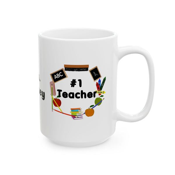 Personalized Number 1 Teacher Coffee Mug – Custom Ceramic Gift for Educators