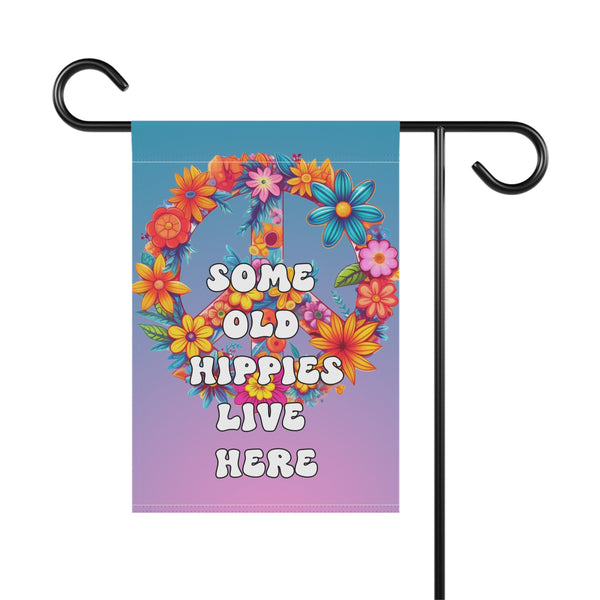 Bohemian Garden Flag Banner Peace Sign Hippie Yard Decor Boho Outdoor Flowers