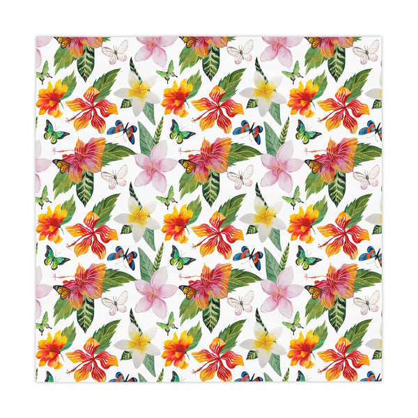 Tropical Hibiscus Flower Pattern Tablecloth Beach House Décor