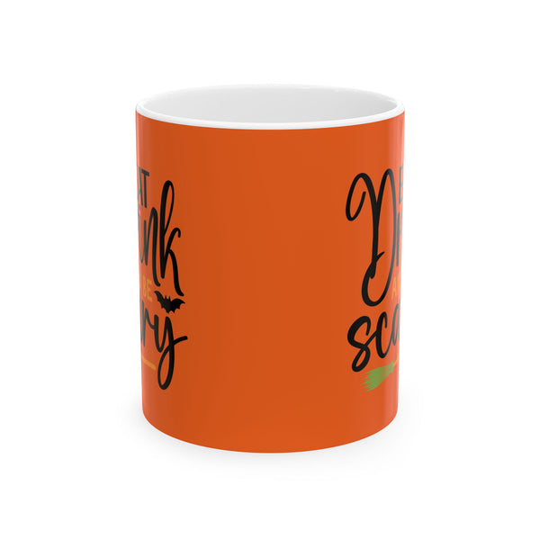 Eat Drink Be Scary Halloween Orange Ceramic Coffee Mug