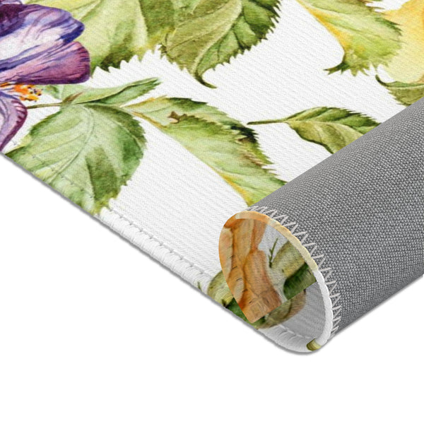 Purple Blue Iris Flower Area Rugs Home Décor Floral 3 Sizes