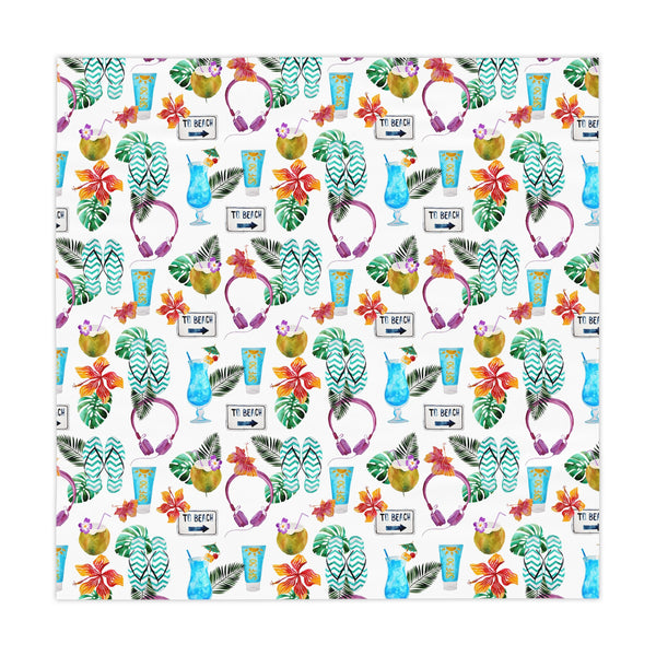 Beach House Tropical Drinks Flowers Tropical Tablecloth Décor