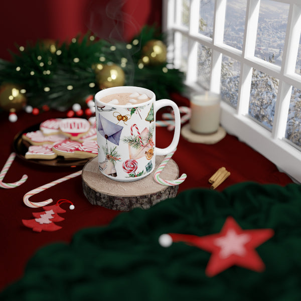 Savor Christmas with Watercolor Skates & Cookies Mug 2 Sizes Durable