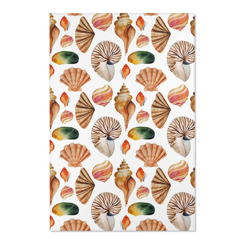 Beach Seashells Tropical Area Rugs 3 Sizes Durable Home Decor