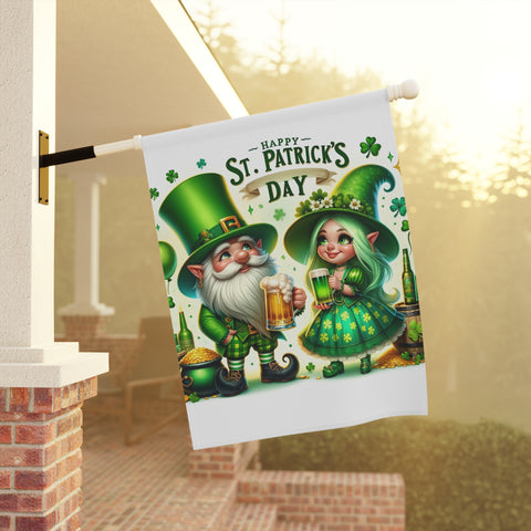 Gifts for Gardeners St. Patrick's Day Gnome Home Flag Porch Banner