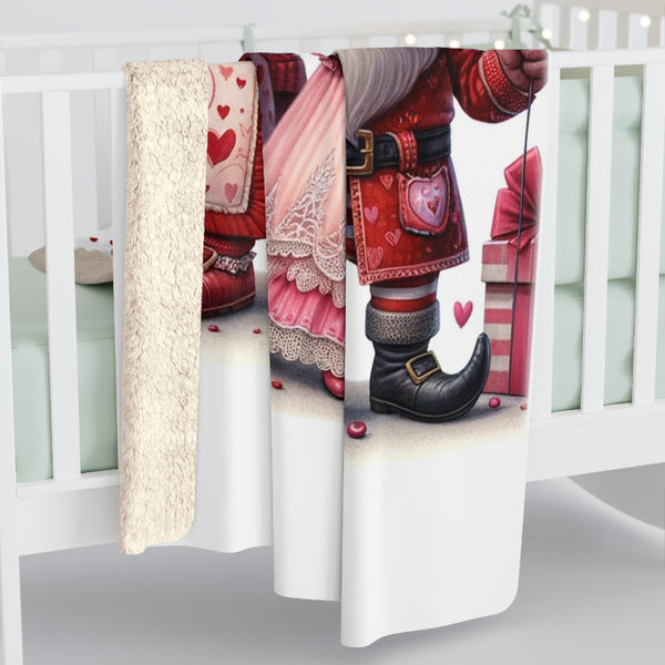 Gifts for Gnome Lovers Valentines Day Sherpa Fleece Blanket 2 Sizes