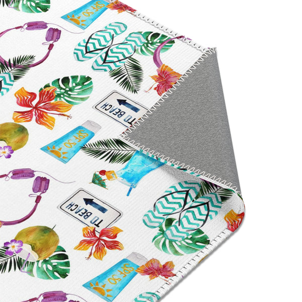 Flip Flops Beach Themed Tropical Area Rugs 3 Sizes Durable