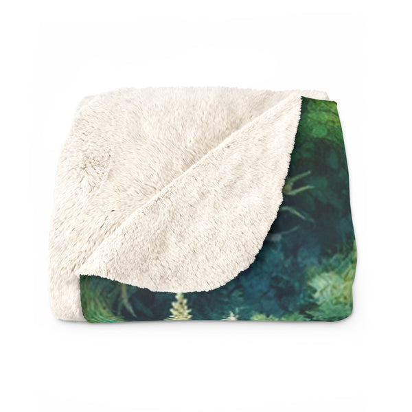 Gift for Gardeners Peacock Sherpa Fleece Blanket Throw