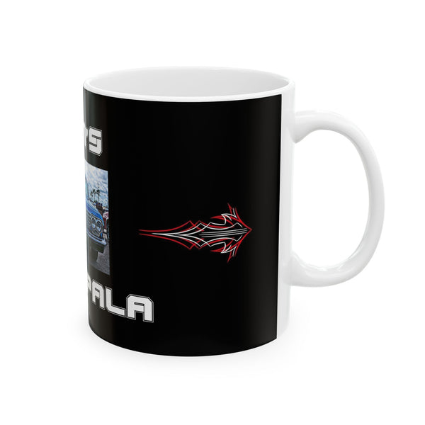 Gifts for Gearhead Personalized Custom Black Coffee Mug Car Photo Name Pinstripe