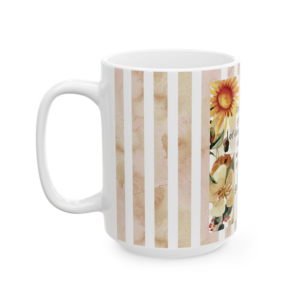Christian Coffee Mug – Sunflower Floral Cup with Galatians 6:9 Bible Verse