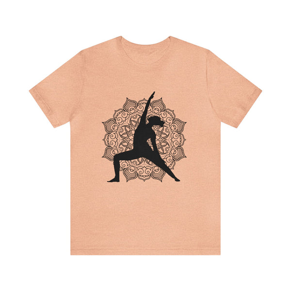 Gifts for Yoga Lovers Peaceful Warrior Pose Mandela Unisex Jersey Short Sleeve Tee Cotton/Cotton-Blend