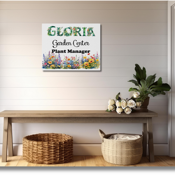 Gifts for Gardeners Personalized Matte Canvas Sign, Stretched, Home Décor Gardening