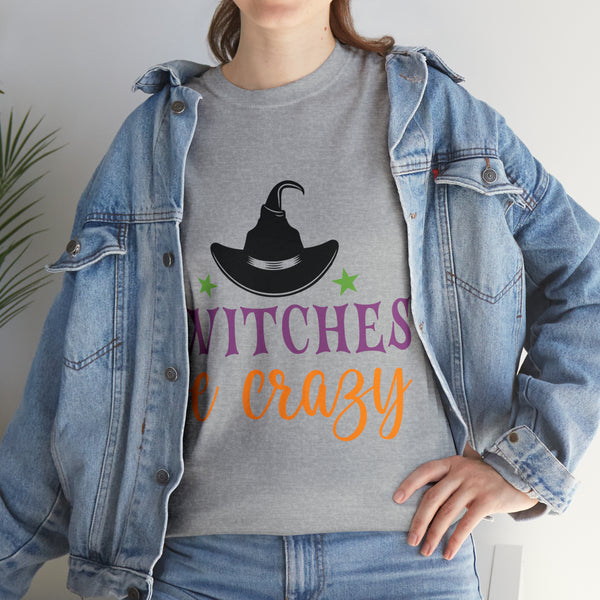 Witches be Crazy Halloween Unisex Heavy Cotton Tee 3 colors