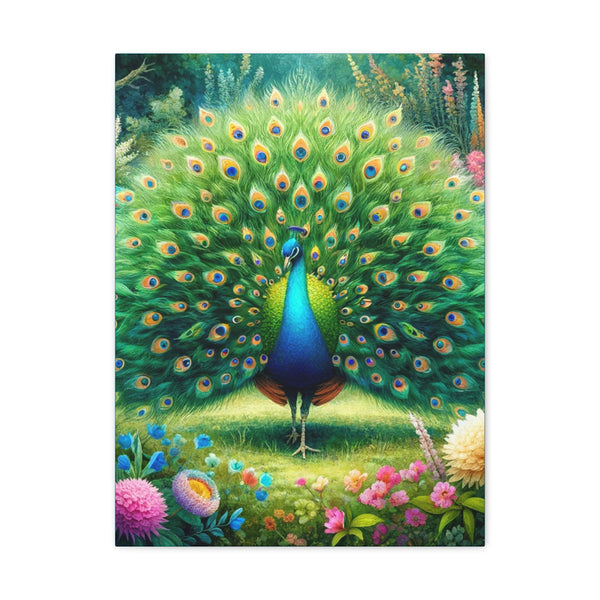 Gift for Gardeners Peacock Kitchen Sign Canvas Gallery Wrap