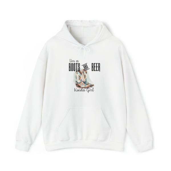 Gifts for Cowgirls Boots and Beer Girl Unisex Heavy Blend™ Hooded Sweatshirt