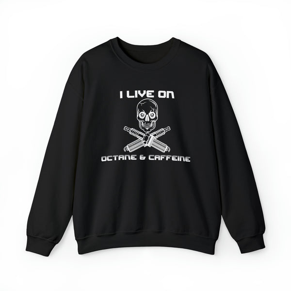 Gifts for Gearheads Octane and Caffeine Unisex Heavy Blend™ Crewneck Sweatshirt